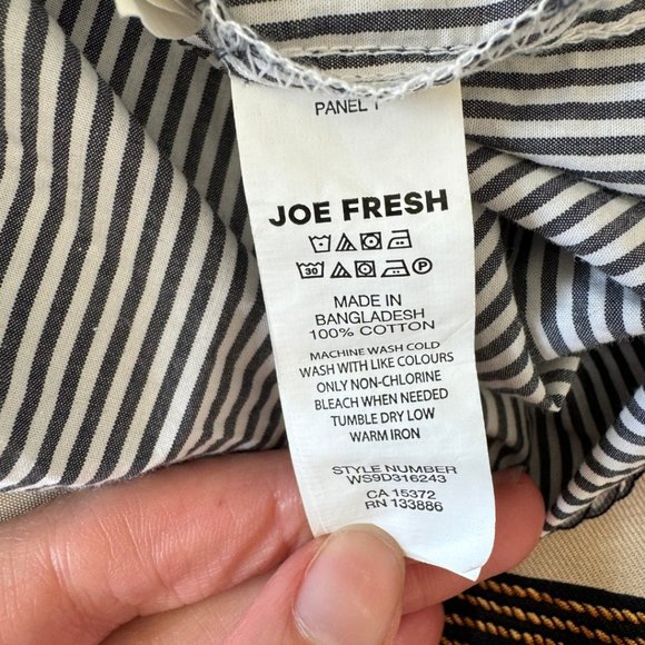 Joe Fresh Pin Stripe Button Down Shirt Dress | 100% Cotton | US L - Picture 5 of 5